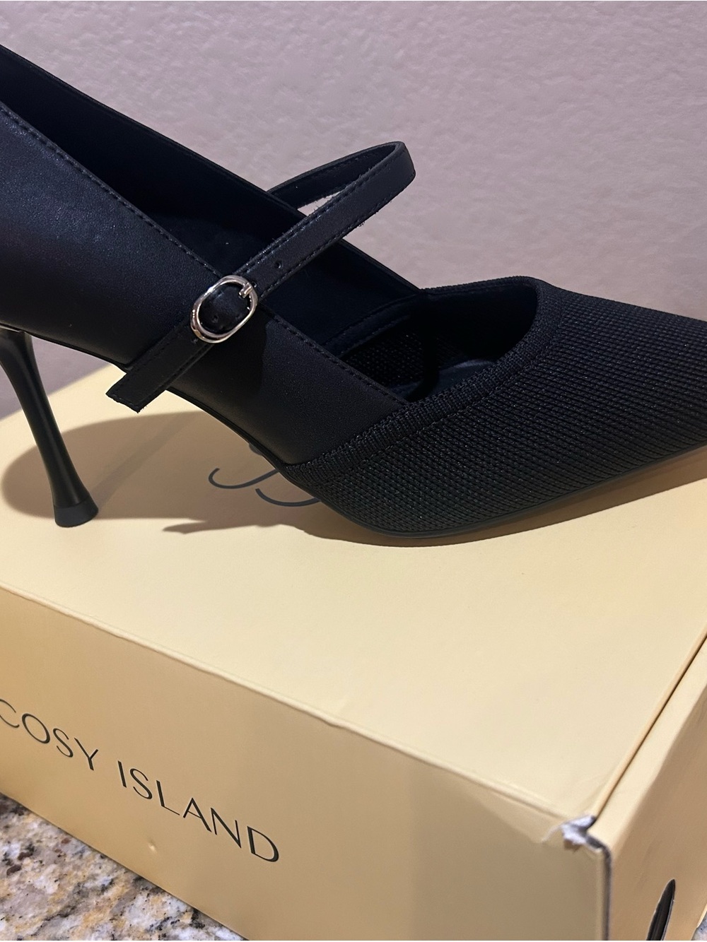 Cosy Island Black Mary Jane Heels